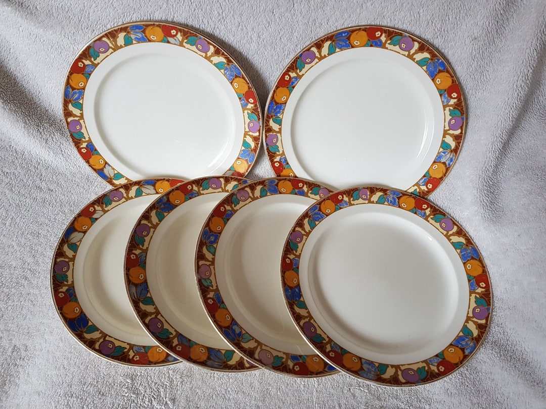 Set of 2 Rare Vintage Art Deco Dinner Plates Keeling & Co Ltd Losol