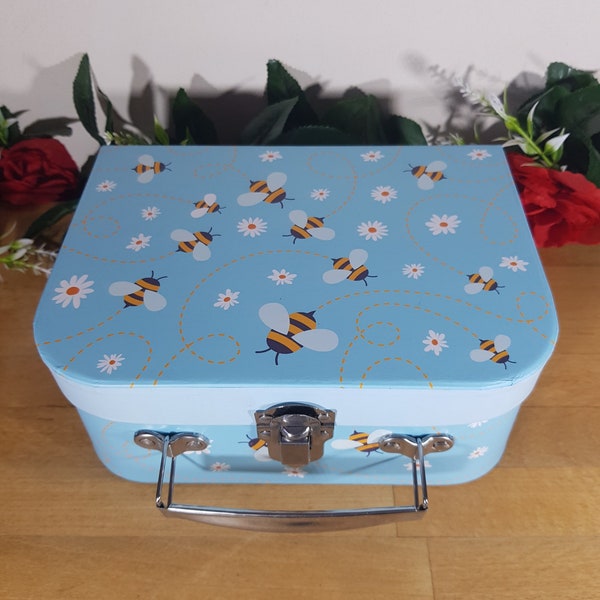 Vintage Style, Reusable Storage Suitcase in various designs all SMALL