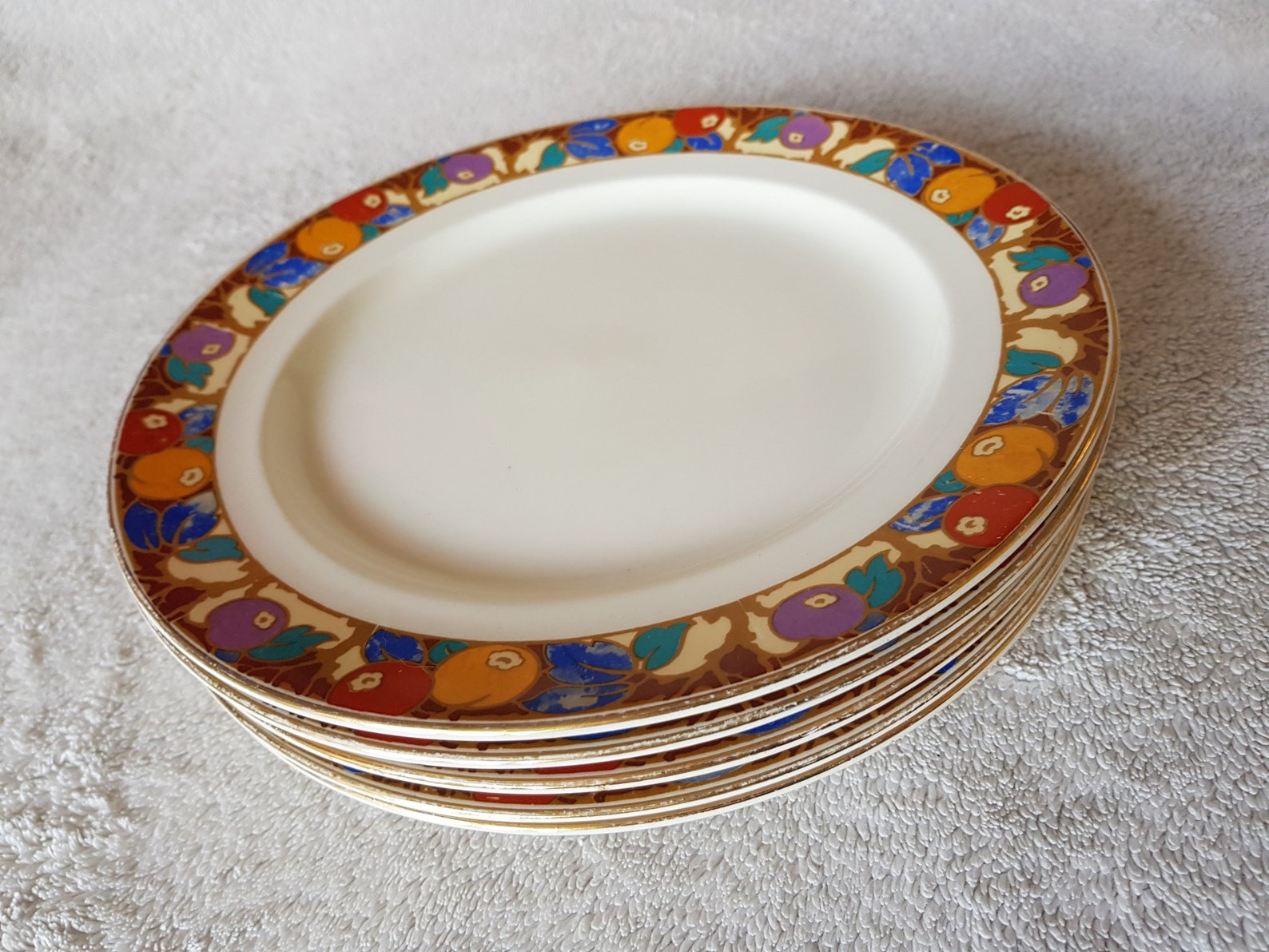 Set of 2 Rare Vintage Art Deco Dinner Plates Keeling & Co Ltd Losol