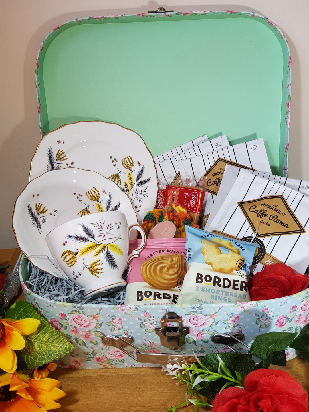 Vintage Afternoon Tea Hamper, Gift Set Delicate Bone China Colclough