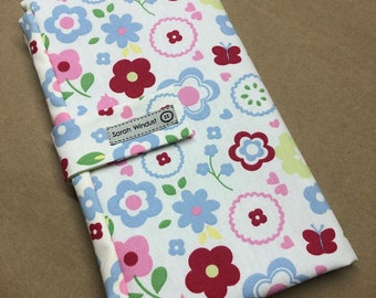 Changing Mat with pockets, Nappy Wallet, diaper clutch, nappy bag, washable, flowers