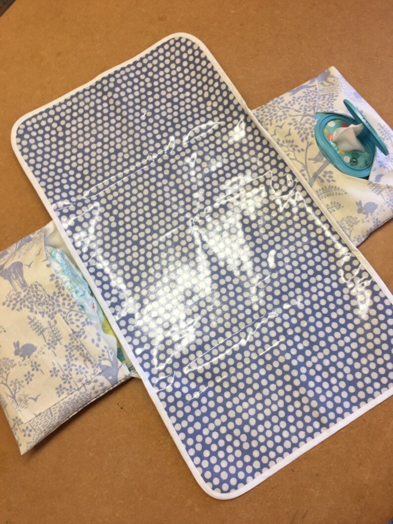 nappy holder Blue forest changing mat with pockets diaper bag