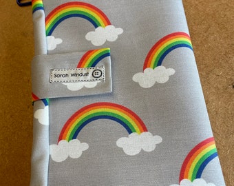 Rainbow changing mat with pockets, nappy wallet, diaper bag, nappy clutch, Washable