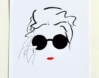 Non, je ne regrette rien- Original Watercolor and ink illustration print
