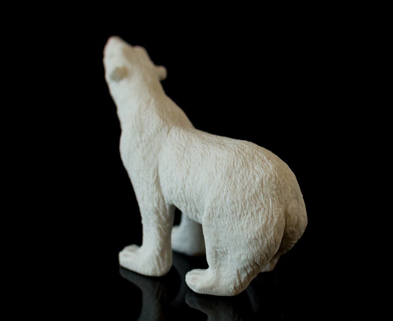 White Polar Bear Figurine Animal Art Handmade Statuette For Etsy