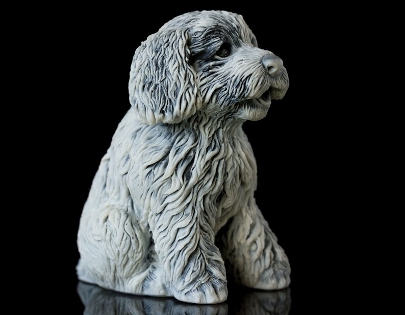 Poodle Puppy Statue Marble Poodle Statue Pet Memorial Puppi Etsy