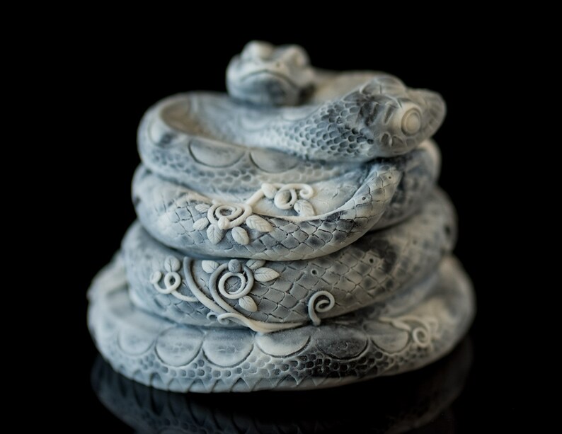 Snake Stone Marble Jewelry Box Animal Figurine Art Souvenir Etsy