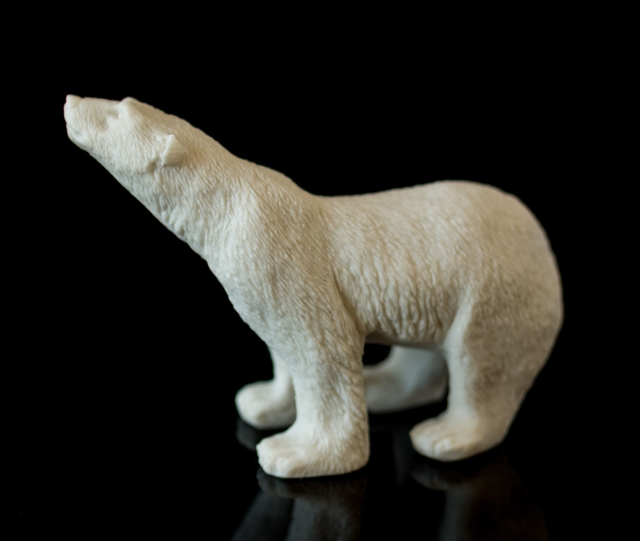 White Polar Bear Figurine Animal Art Handmade Statuette For Etsy