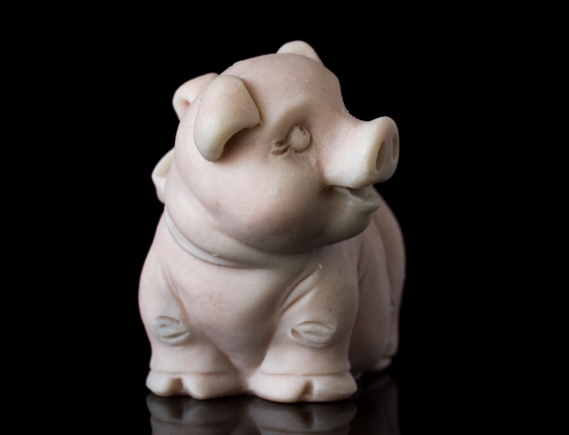 Marble Pig Animal Sculpture Farm Animal Statuette Russian Art Etsy