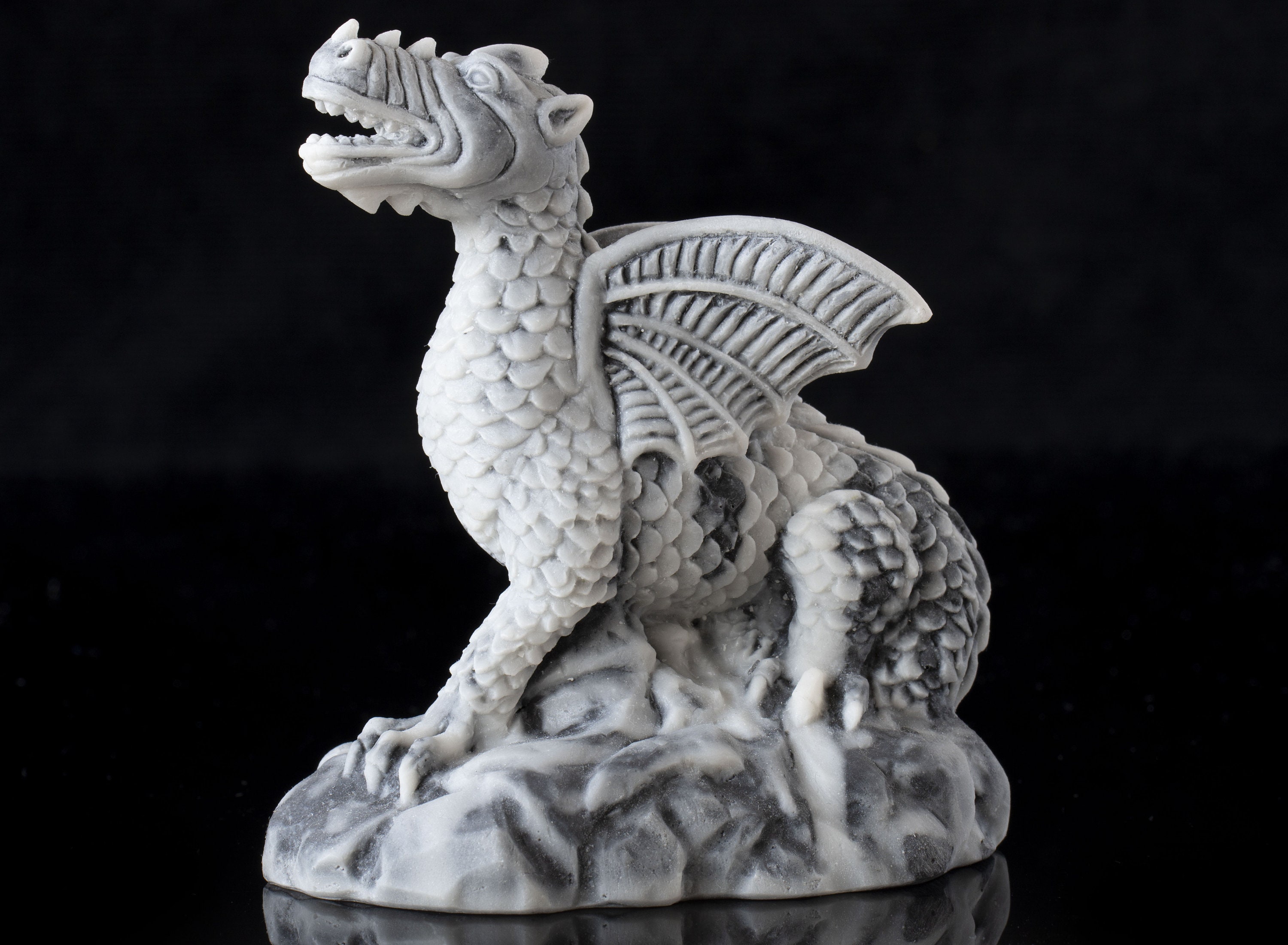Dragon Marble Statue Figurine Animal Fantasy Russian Art Etsy