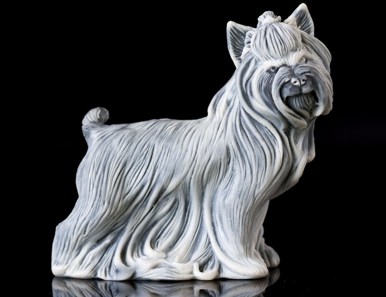 Yorkshire Terrier Dog Garden Marble Statue Yorkie Figure | Etsy