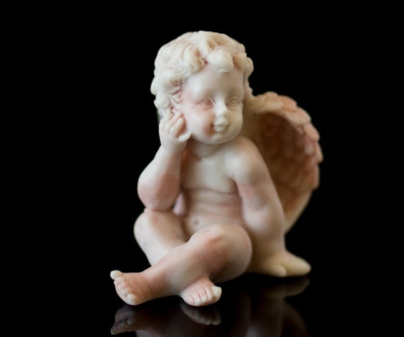 Small Stone Angel Figurine Russian Art Handmade Statuette Romantic ...