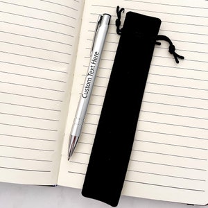 Personalised Ballpoint Pen: Engraved Gift with Velvet Pouch