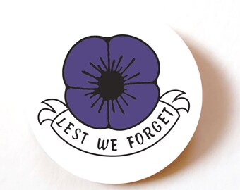 Vinyl-Aufkleber 'Lest We Forget' – 2x15 Cm Gedenkaufkleber Mit Mohnblumen Für Auto, Scrapbook & Mehr