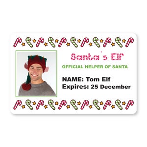 Biglietto di plastica personalizzato "Aiutante di Babbo Natale" - Regalo di Natale personalizzato per bambini e nipoti / Ricordo delle feste
