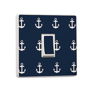 Pack of 2 Anchor, Nautical Themed Sticker, Design for Single Light Switch Cover Vinyl Sticker