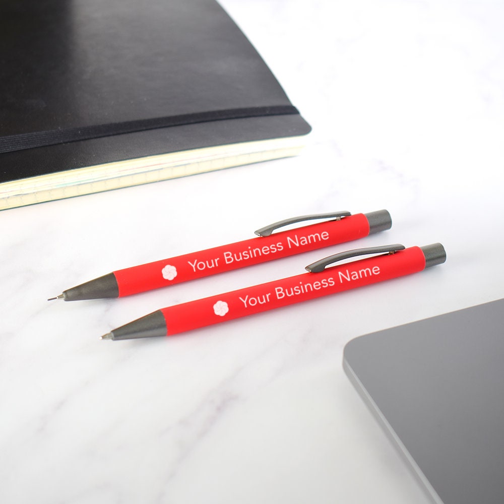 Maßgeschneidertes Ergo Soft Stift & Druckbleistift-Set – UV-bedruckt, Gummiert Für Optimalen Griff