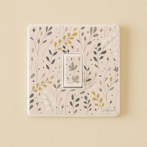 Conjunto de 2 adesivos florais rosa para interruptores de luz – decalques de vinil para capas de interruptores simples e duplos, decoração de casa removível