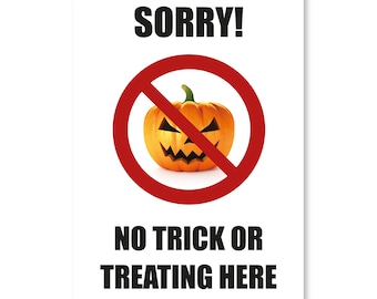 Aufkleber 'No Trick Or Treats Thank You' – 150 X 75 Mm, Wetterfest, Für Tür Oder Fenster