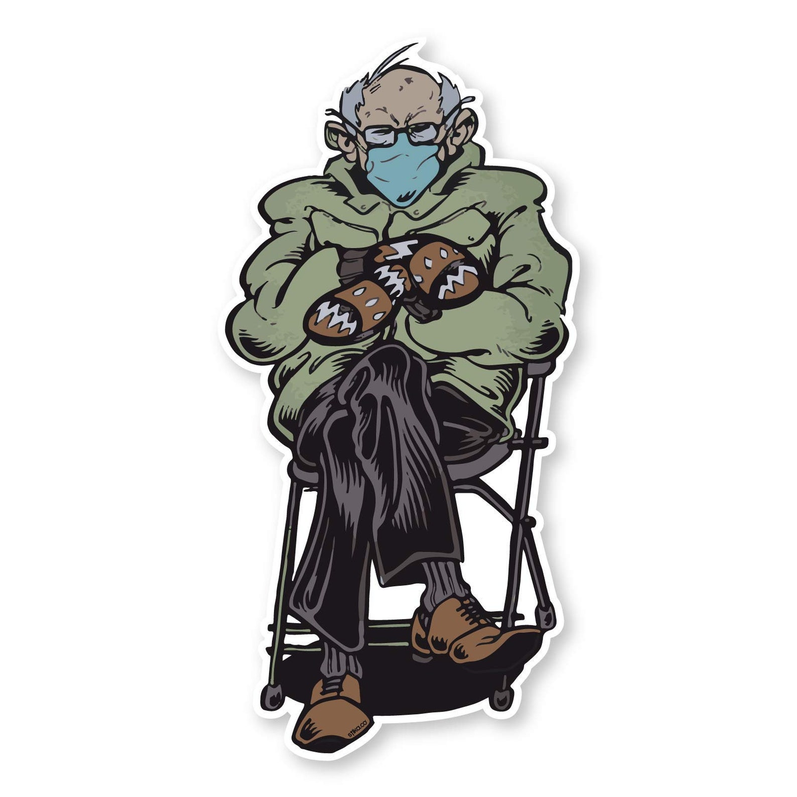 Old Man with mask sitting on a chair MEME Home Decor Car Van Etsy
