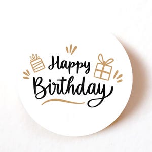 Lot de 24, 72, 240 étiquettes en papier pour cadeaux de joyeux anniversaire, autocollants adhésifs, autocollants décoratifs colorés, autocollants créatifs
