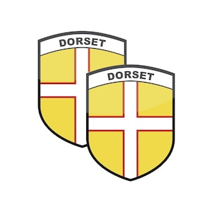 County Flag Stickers: Weatherproof Vinyl Decals - Set of 2