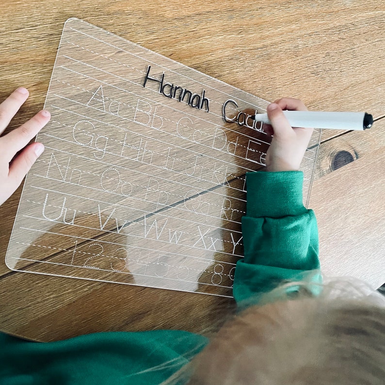 Personalised Name Tracing Board Acrylic Writing Practice Board