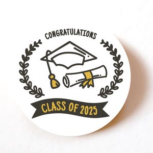 Confezione da 24, 72, 240 etichette di carta, adesivi per la laurea 2025, congratulazioni classe 2025