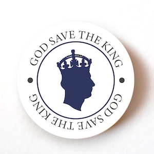 Pacote com 24, 72, 240 etiquetas de papel God Save the King, adesivos de coroação do Rei Charles III, adesivos de decoração Union Jack