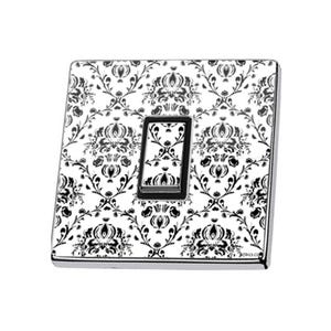 Elegant Damask Light Switch Stickers – Black and White Vinyl Decals for Single, Double & Triple Wall Switches
