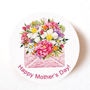 Happy Mother's Day Sticker - 24er, 72 oder 240er Pack | Best Mom Ever Klebeetiketten für Geschenke, Karten, Kunsthandwerk, Blumenkästen & mehr