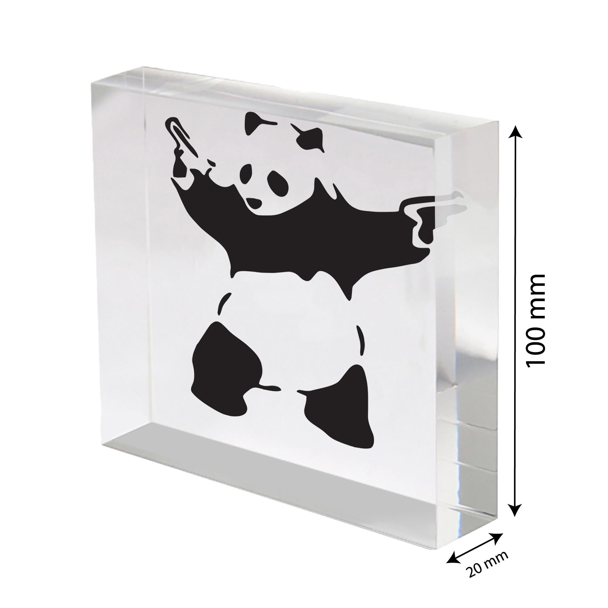 Banksy Graffiti Art Panda With Guns, Photo Acrylic Block 100mm - Etsy