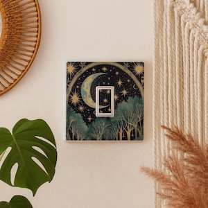 Set of 2 William Morris Night Sky Light Switch Sticker - Art Nouveau Decor