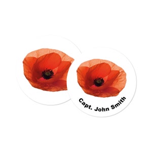 Packung mit 24, 72, 240 Papieretiketten, damit wir die rote Mohnblume nicht vergessen, personalisierter Gedenksonntag, Tag des Waffenstillstands, Kriegshelden der Armee