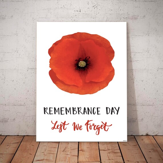 Un Coquelicot éclatant. Symbole Du Jour Du Souvenir. Inscription Lest
