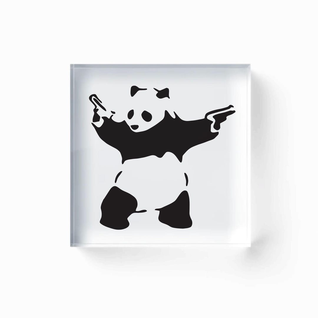 Banksy Graffiti Art Panda With Guns, Photo Acrylic Block 100mm - Etsy