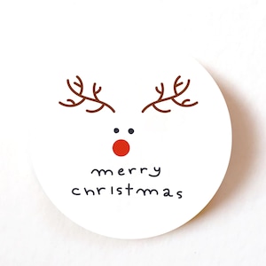 Lot de 24, 72, 240 étiquettes en papier, autocollants autocollants renne Rudolph, Sainte Famille, autocollants de Noël, papeterie de Noël