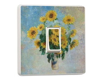 Pack of 2 Sunflower, Claude Monet Art Design for Single Light Switch Cover Vinyl Sticker