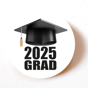 Lot de 24, 72, 240 étiquettes en papier Diplômé 2025, Remise des diplômes, Félicitations, promotion 2025