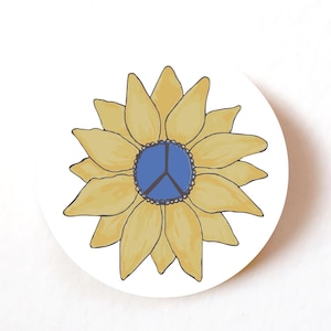 Paquete de 24, 72, 240 etiquetas de papel con el mensaje "Girasol", "Paz para Ucrania", pegatinas adhesivas de colores, #unitedforukraine, "Unidos contra la guerra"