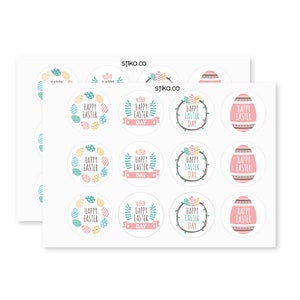 Packung mit 24, 72, 240 Papieretiketten OSTERN, Klebeaufkleber Bunte dekorative Aufkleber für Ostern, Bastelaufkleber