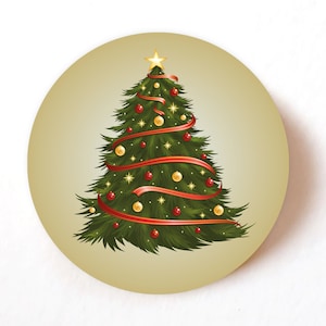 Pack of 24, 72, 240 Christmas Tree Xmas Paper Stickers Decals ideal for decorating cards/envelopes
