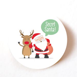 Lot de 24, 72, 240 étiquettes en papier, autocollants Secret Santa, Noël, vacances, papeterie