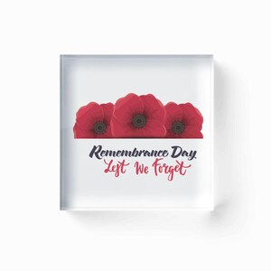 Remembrance Day Acrylic Block | Memorial Ornament for Fallen Soldiers | Armistice Day, Anzac Day Tribute