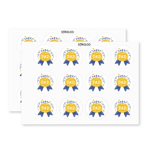 Pacote de 24, 72, 240 etiquetas de papel Super Dad, adesivos adesivos decorativos coloridos para o dia dos pais, adesivos artesanais