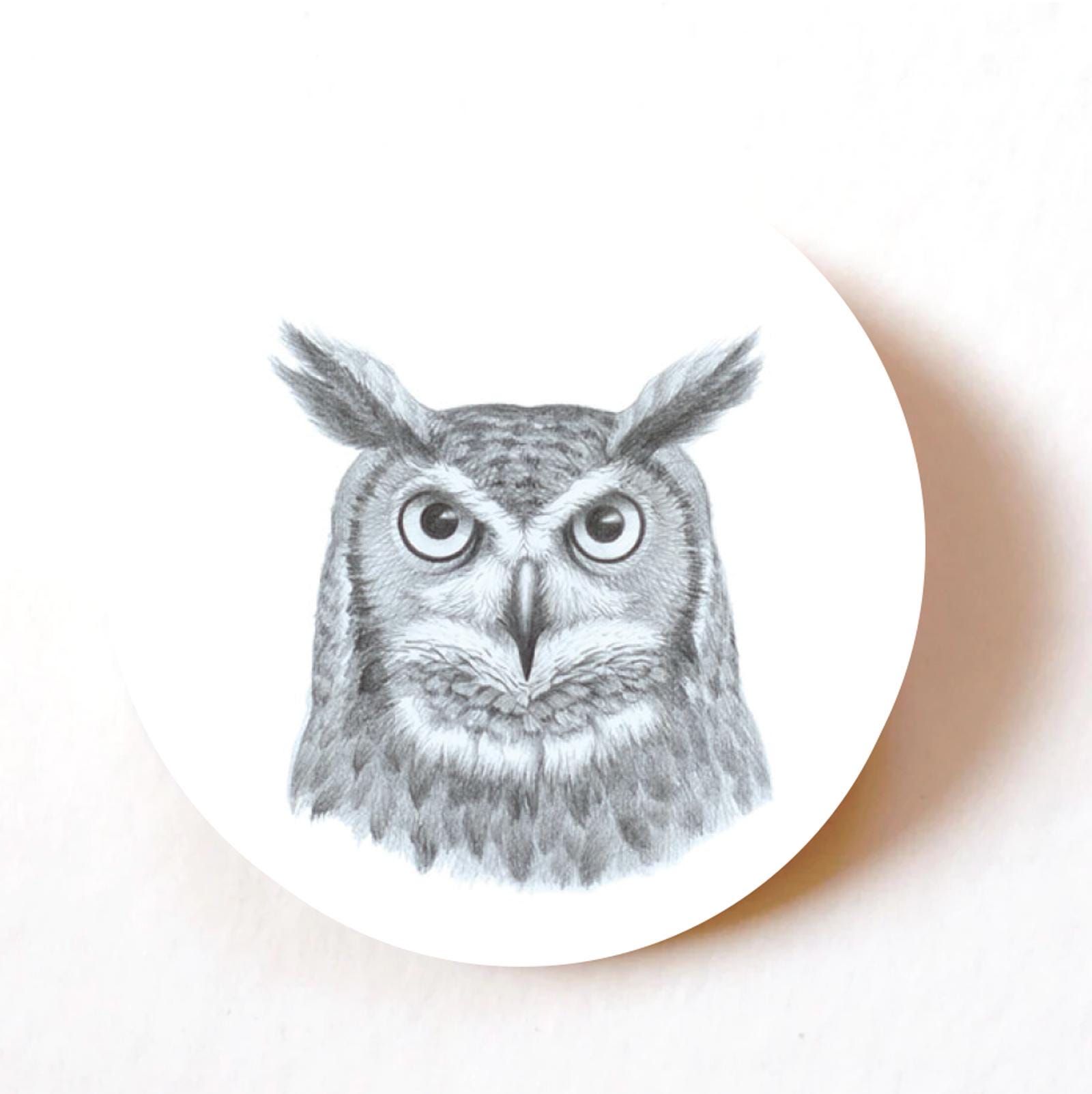 Pack of 24, 72, 240 Sketched Owl stickers, paper labels, crafts stickers
