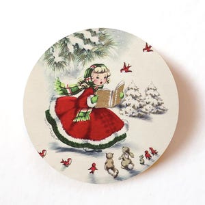 Opakowanie 24, 72, 240 etykiet papierowych, Naklejki samoprzylepne Vintage Christmas Carroller, Naklejki retro, Naklejki świąteczne, Artykuły papiernicze świąteczne