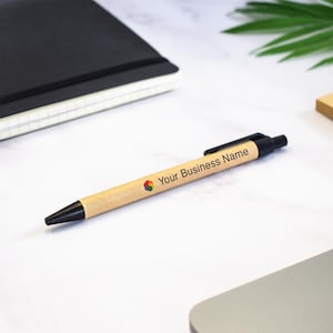 Gepersonaliseerde balpennen bedrukt logo, gerecycled karton, milieuvriendelijke pennen, kantoor, school, promotieartikelen, weggevertjes
