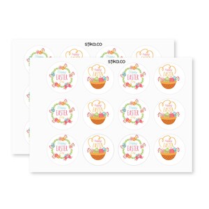 Paquete de 24, 72, 240 etiquetas de papel HAPPY EASTER, pegatinas adhesivas, pegatinas decorativas coloridas para Pascua, pegatinas para manualidades