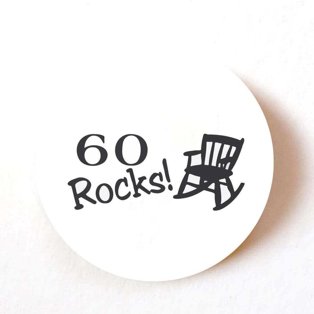 60 Rocks Rocker Stickers: Classic Round Paper Labels - Etsy